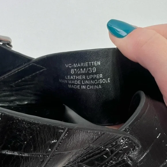 Vince Camuto Marietten Embossed Espadrille Platform Sandals - black croc, 8.5 - Picture 11 of 12